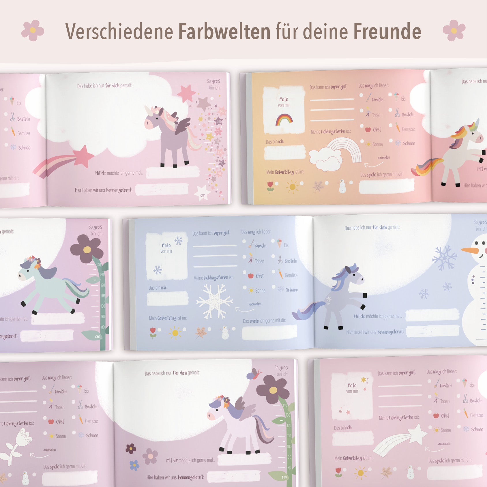 Freundebuch mit Ponys rosa