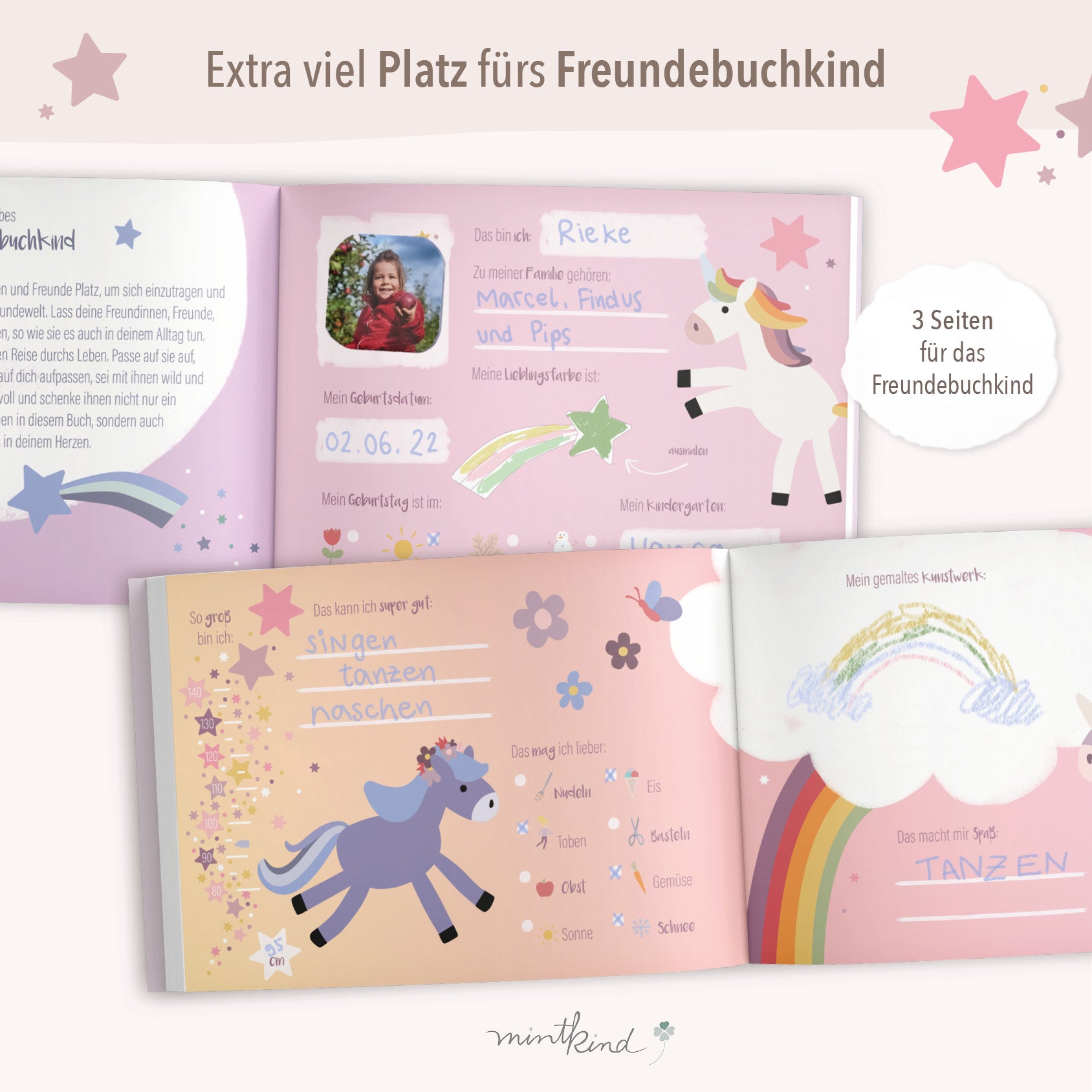 Freundebuch mit Ponys rosa