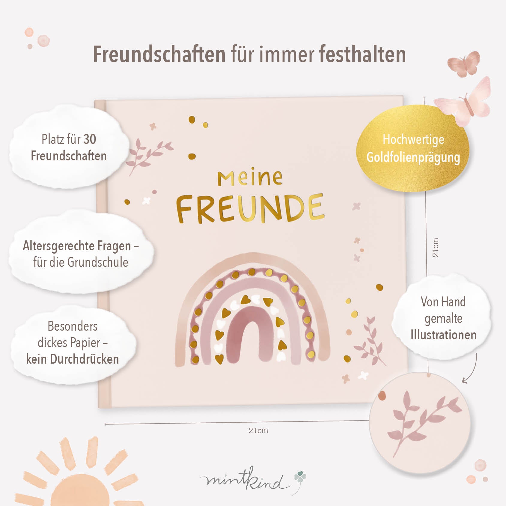 Freundebuch Grundschule Boho groß 