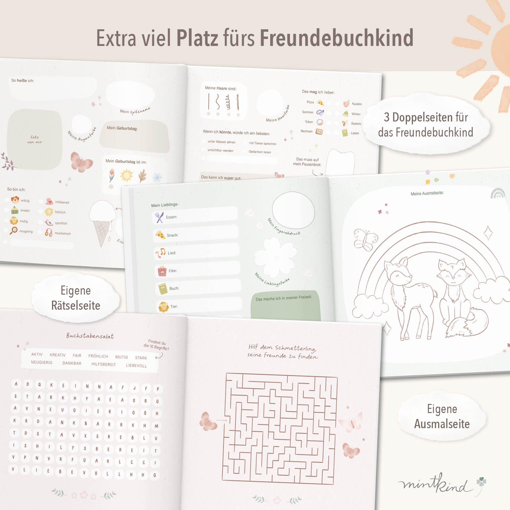 Freundebuch Grundschule Boho groß 