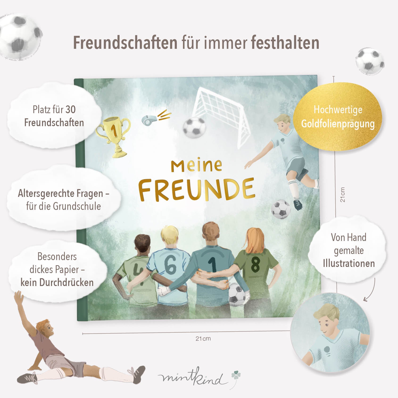 Freundebuch Grundschule Jungen Fußball groß 