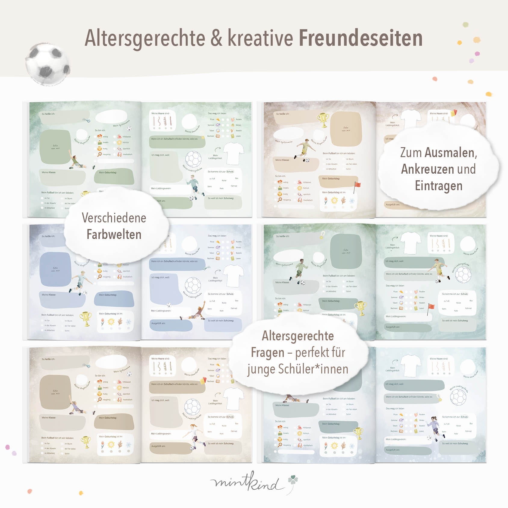 Freundebuch Grundschule Jungen Fußball groß 