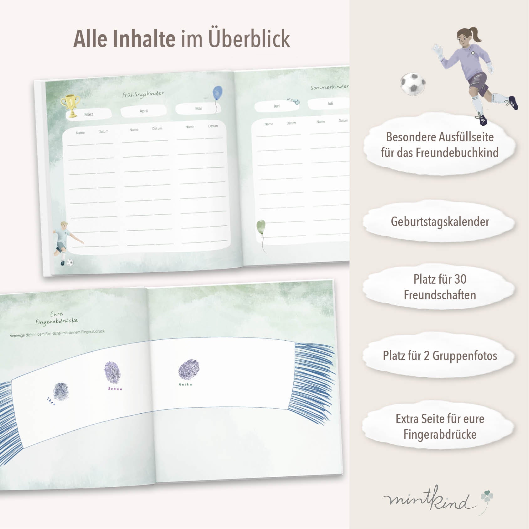 Freundebuch Grundschule Jungen Fußball groß 