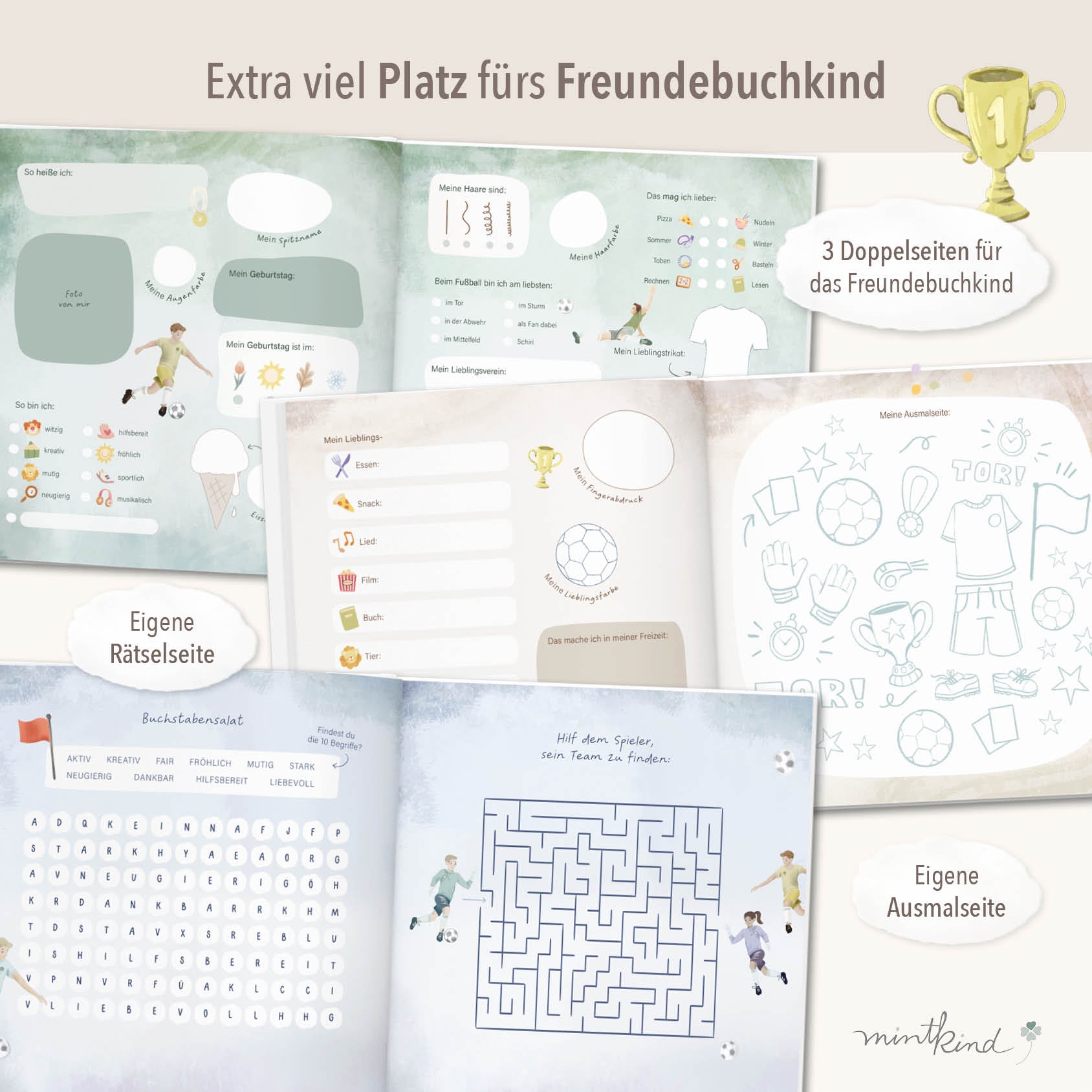 Freundebuch Grundschule Jungen Fußball groß 