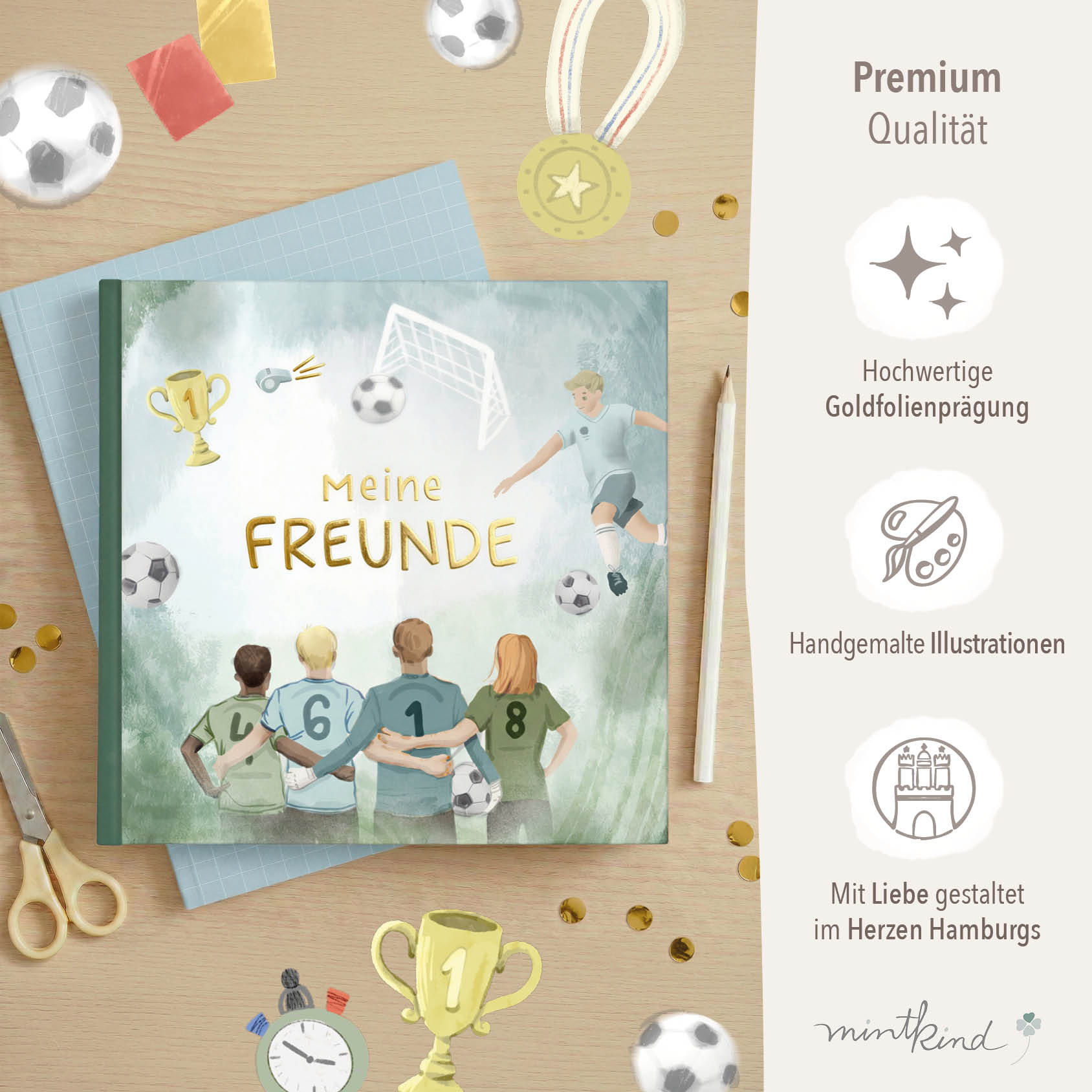 Freundebuch Grundschule Jungen Fußball groß 