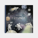 Freundebuch Grundschule im Weltall-Design Blau groß