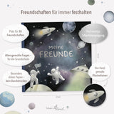 Freundebuch Grundschule im Weltall-Design Blau groß