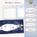 Freundebuch Grundschule im Weltall-Design Blau groß