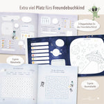 Freundebuch Grundschule im Weltall-Design Blau groß