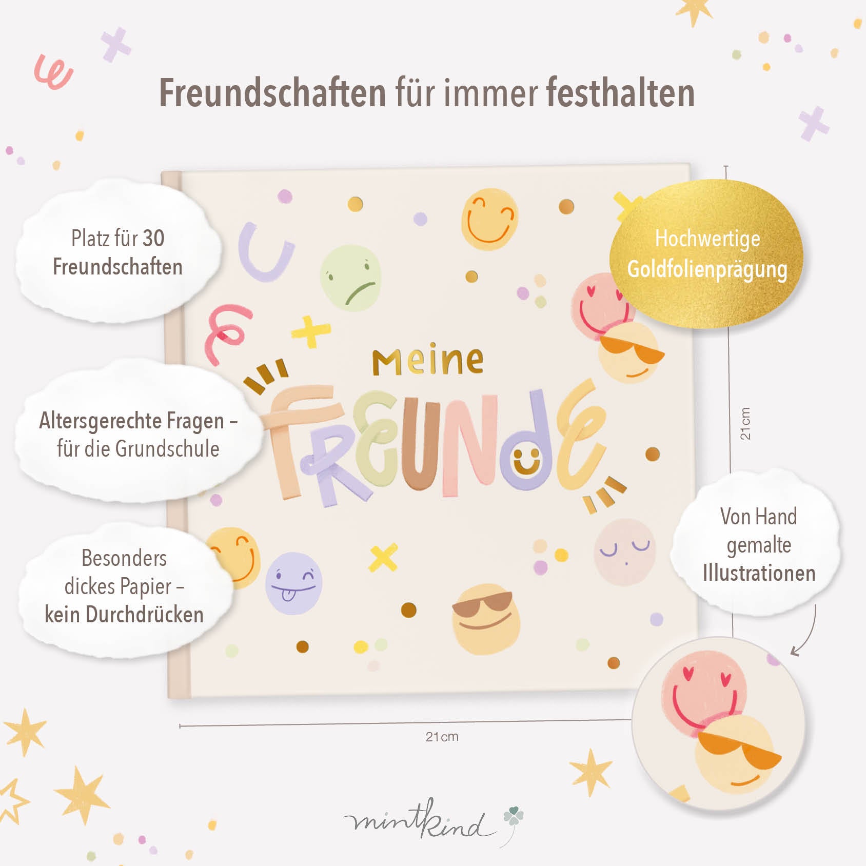 Freundebuch Grundschule Smileys groß
