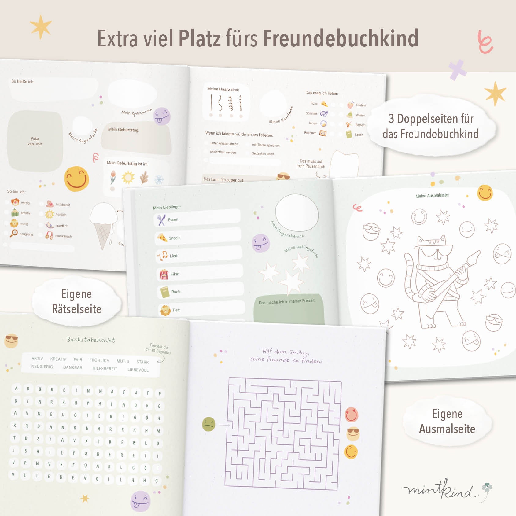 Freundebuch Grundschule Smileys groß