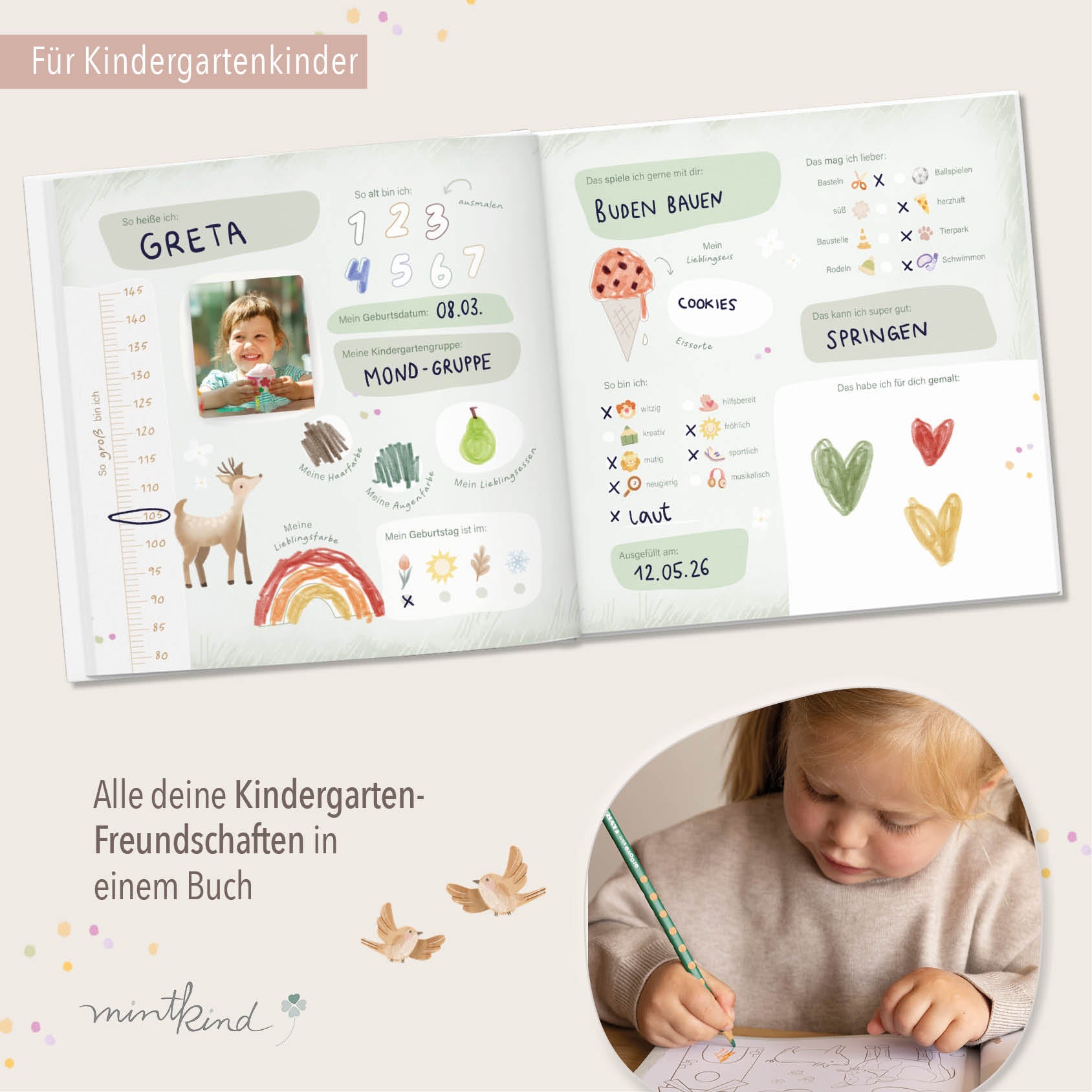 Freundebuch Kindergarten Wald quadratisch groß