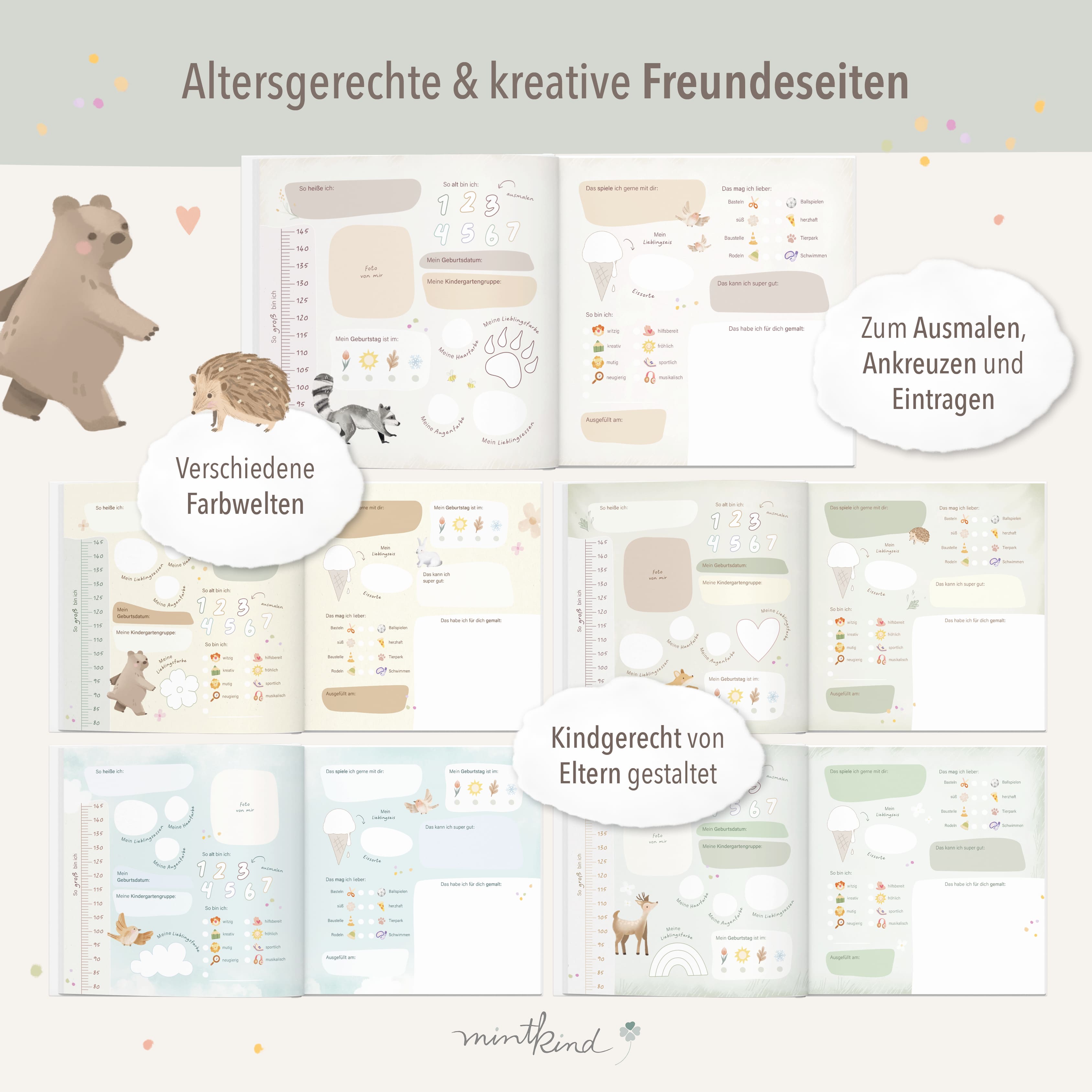 Freundebuch Kindergarten Wald quadratisch groß