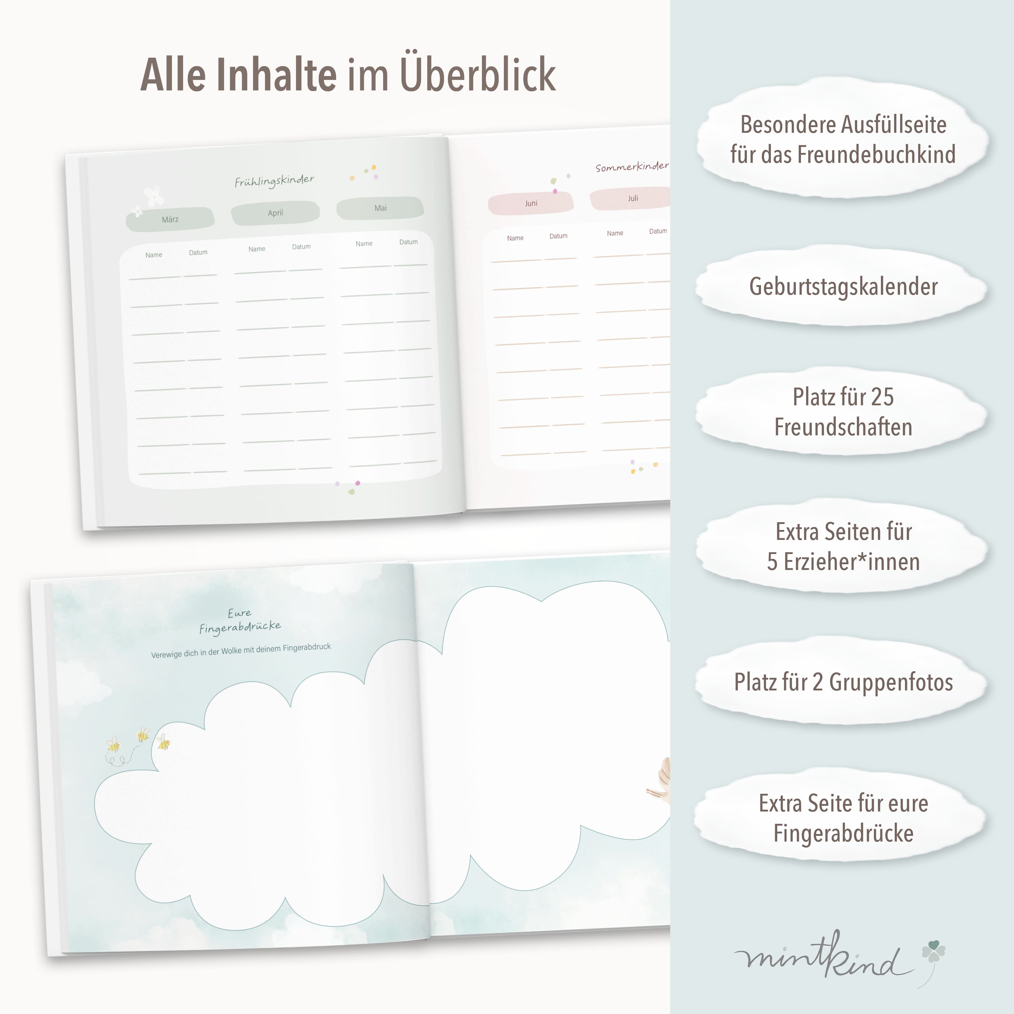 Freundebuch Kindergarten Wald quadratisch groß