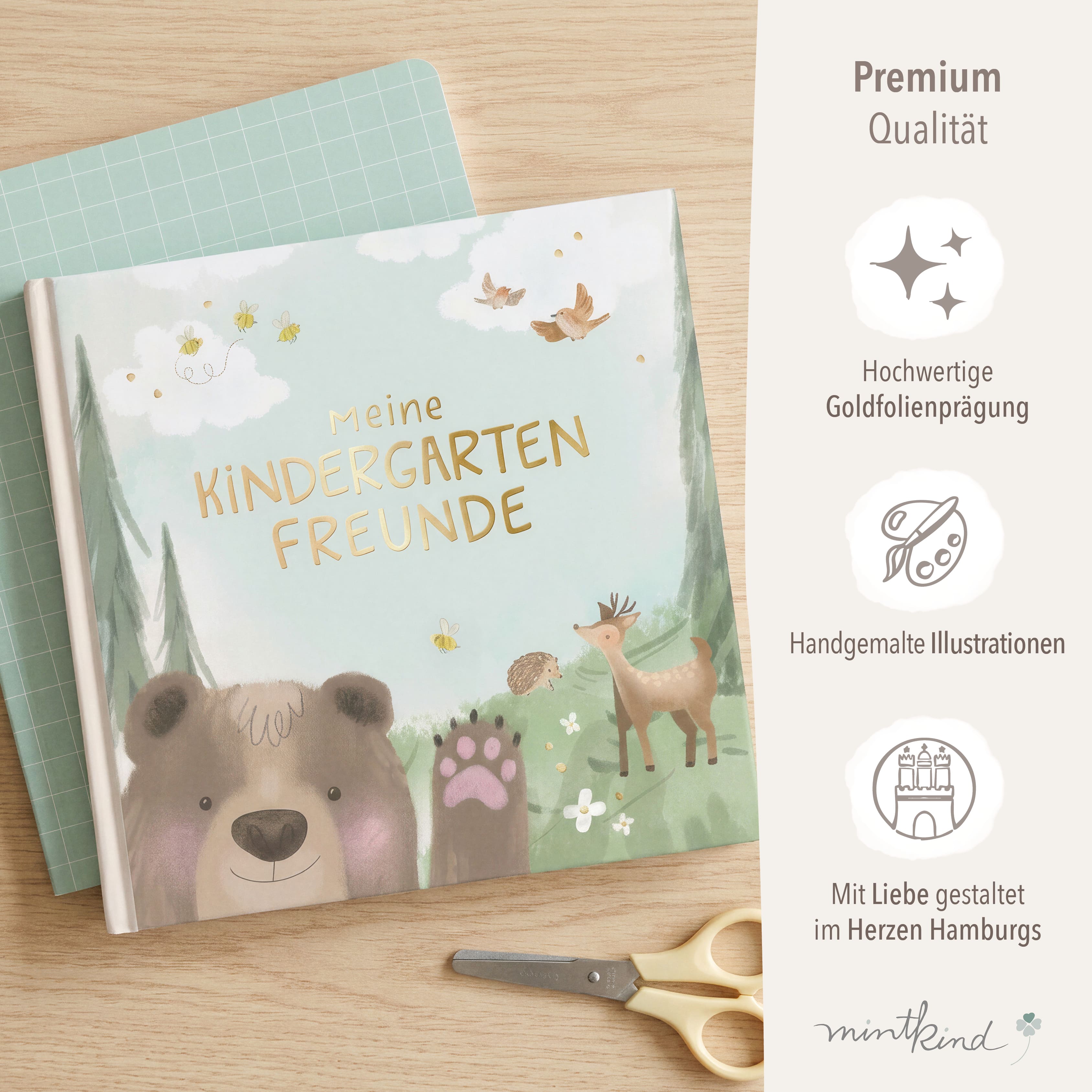 Freundebuch Kindergarten Wald quadratisch groß