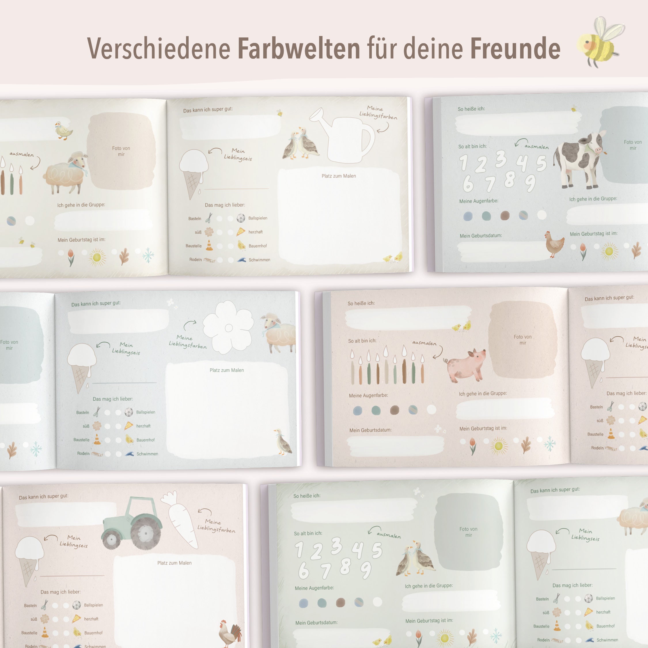 Freundschaftsbuch mit Bauernhof-Motiven