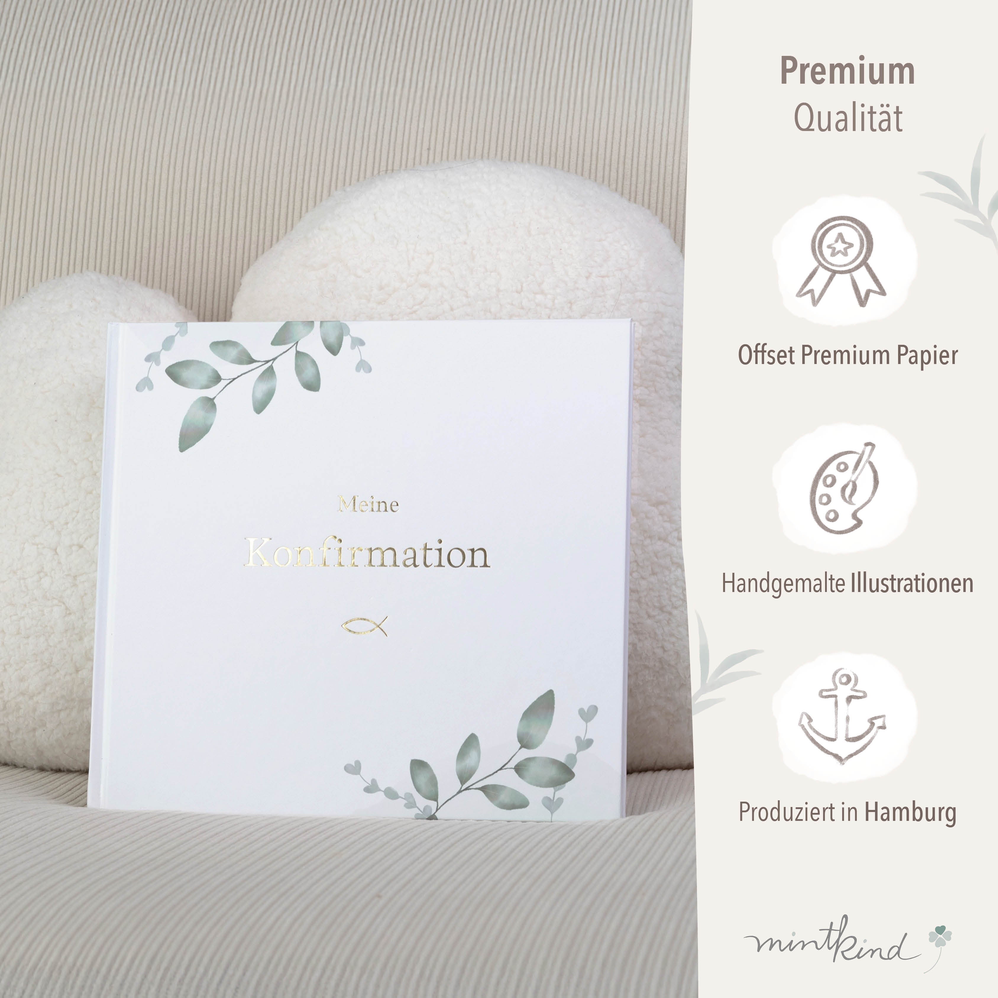Gästebuch Konfirmation Greenery