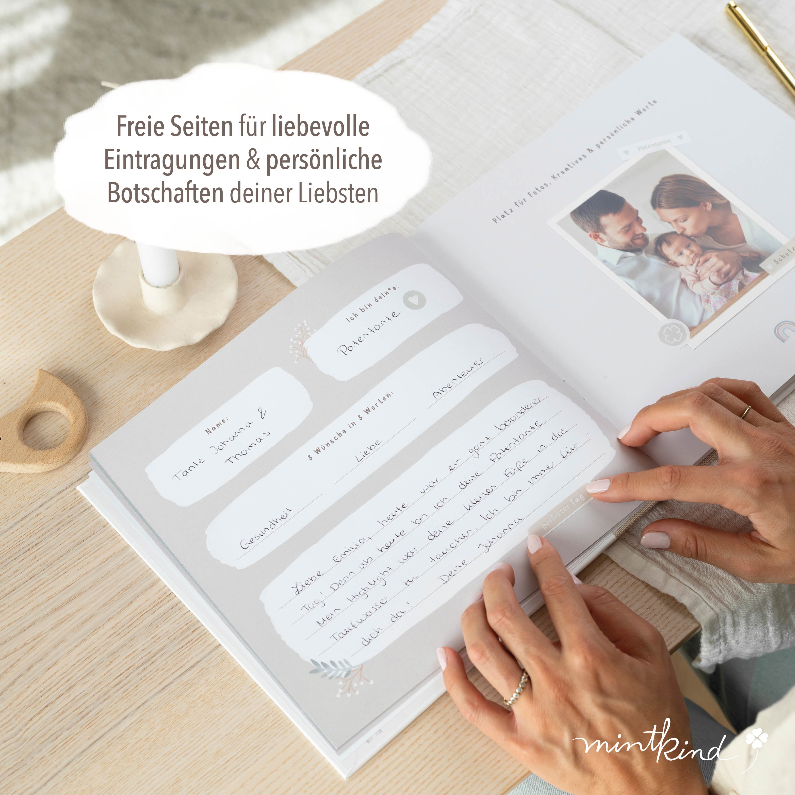 Gästebuch zur Taufe beige