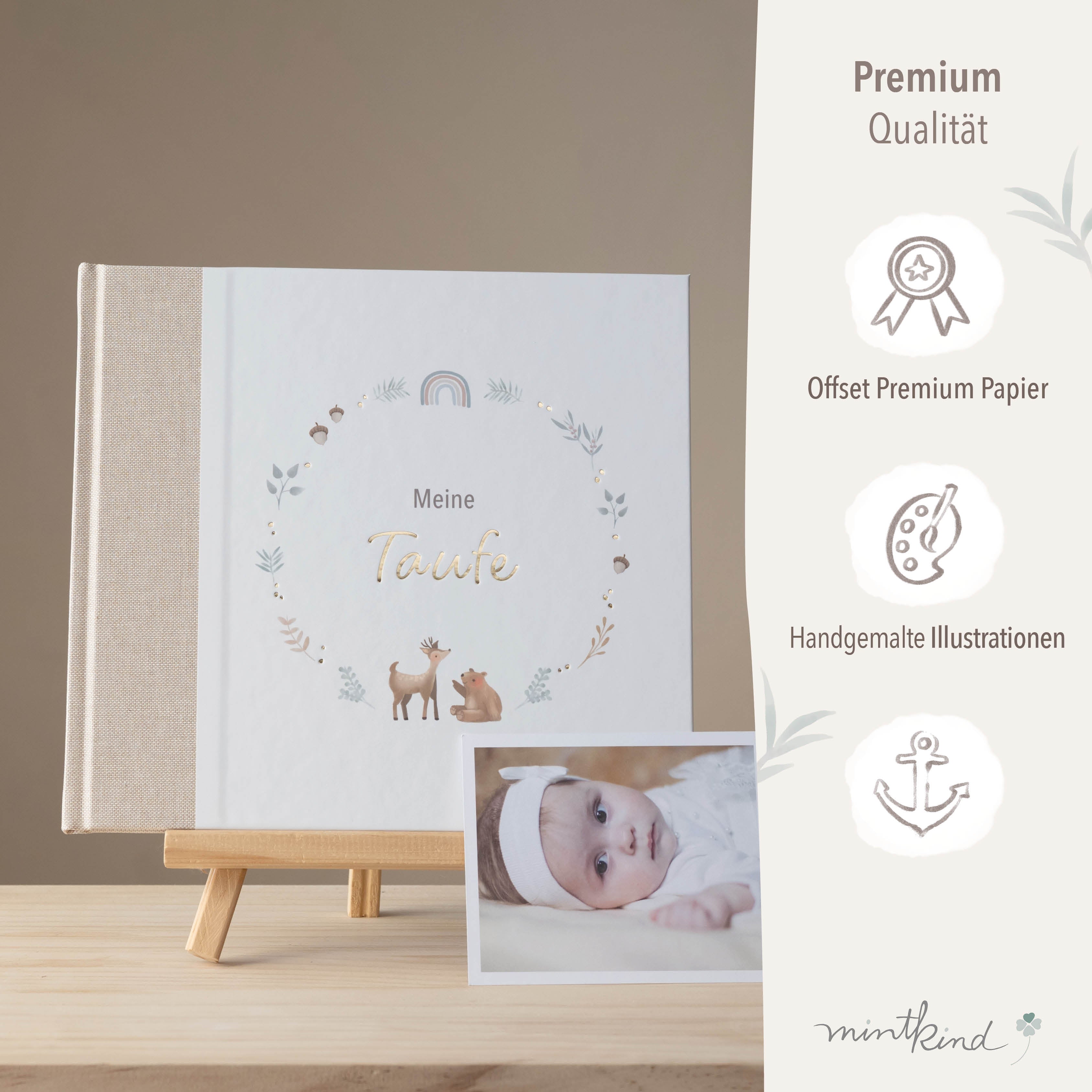 Gästebuch zur Taufe beige