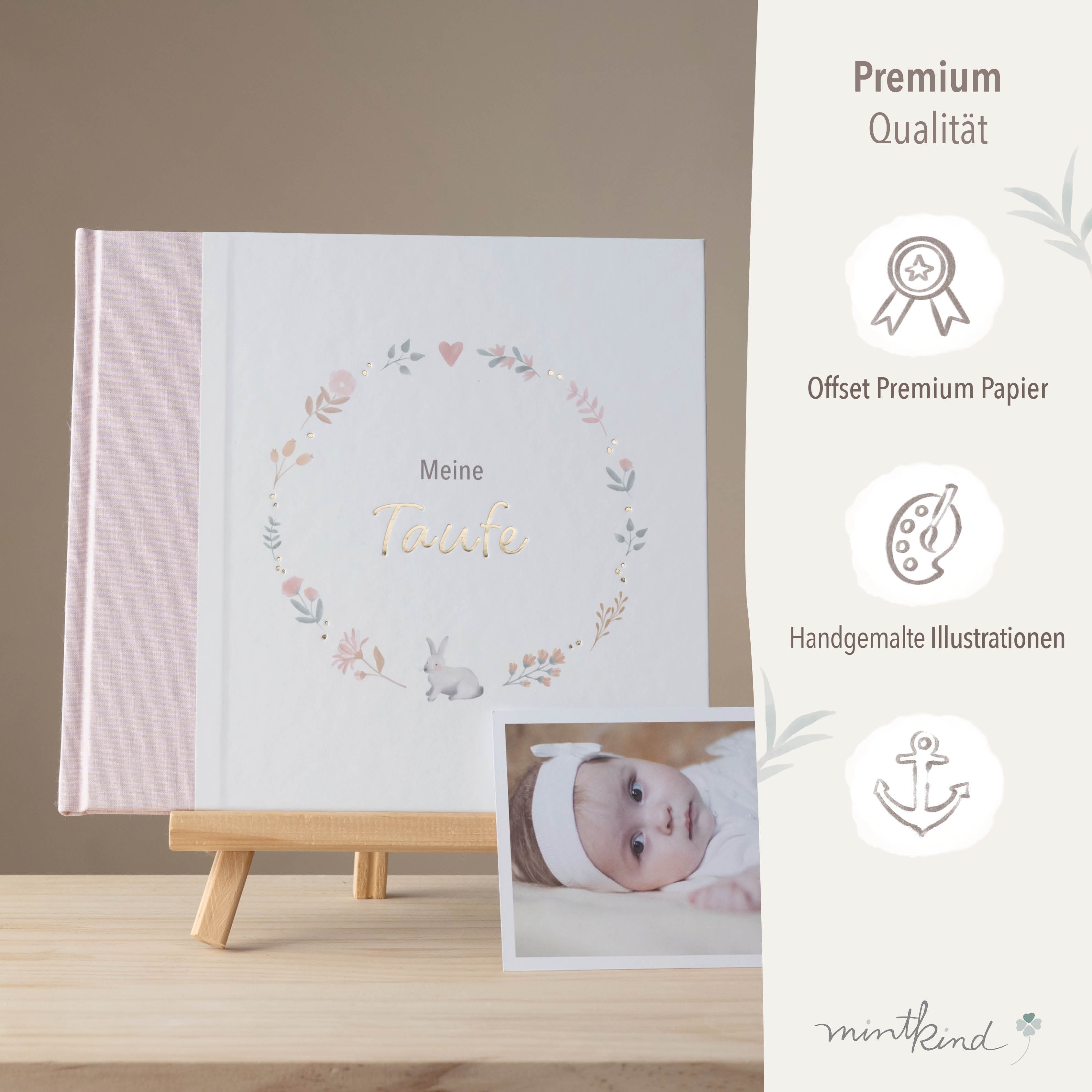Gästebuch zur Taufe rosa