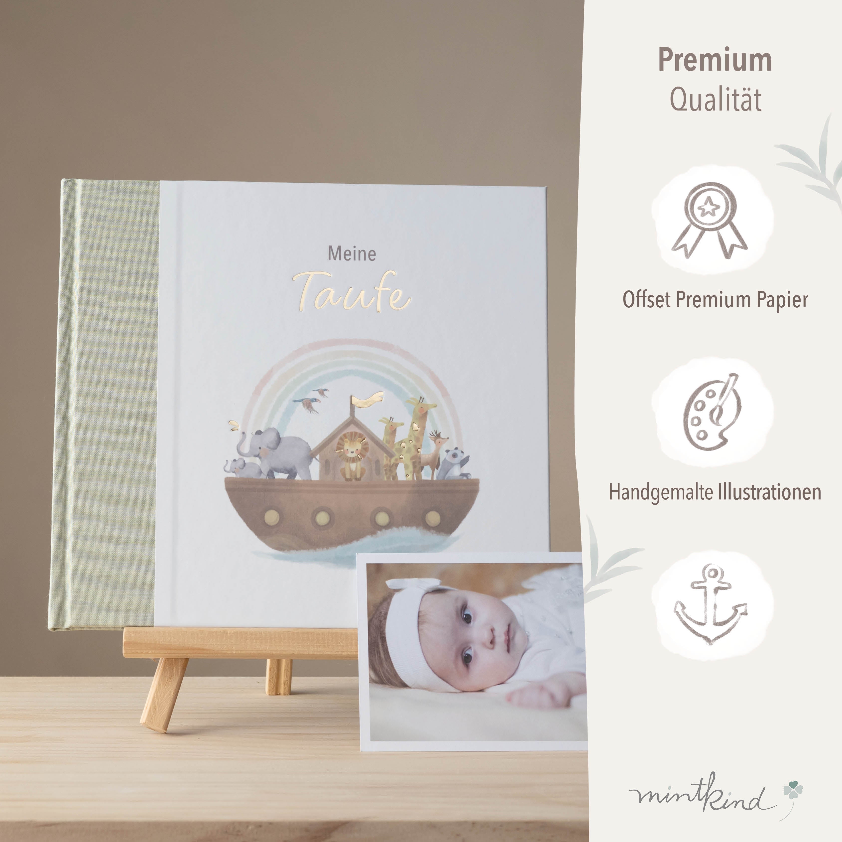 Gästebuch zur Taufe arche salbei
