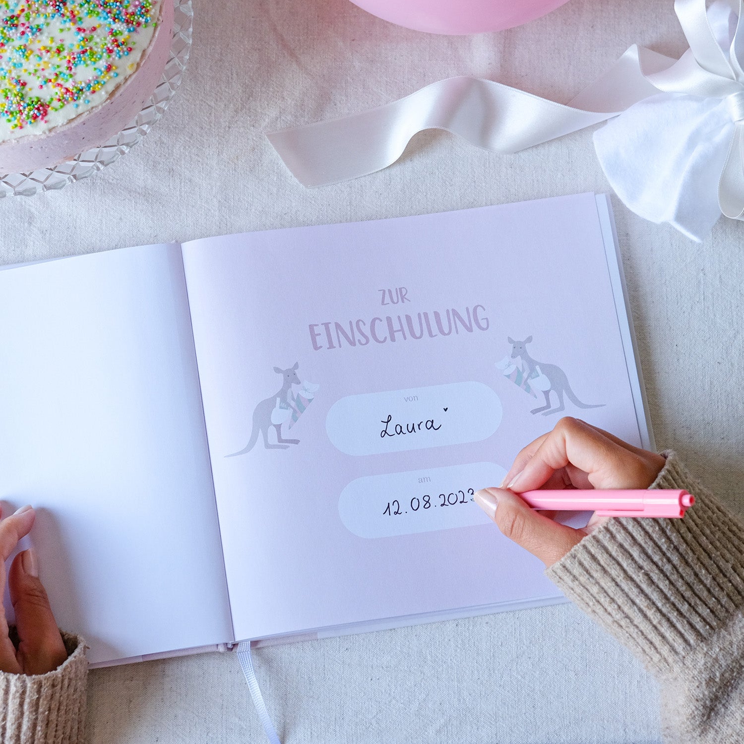 Gästebuch "Meine Einschulung" - Rosa