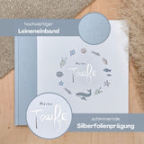 Gästebuch zur Taufe blau Wal