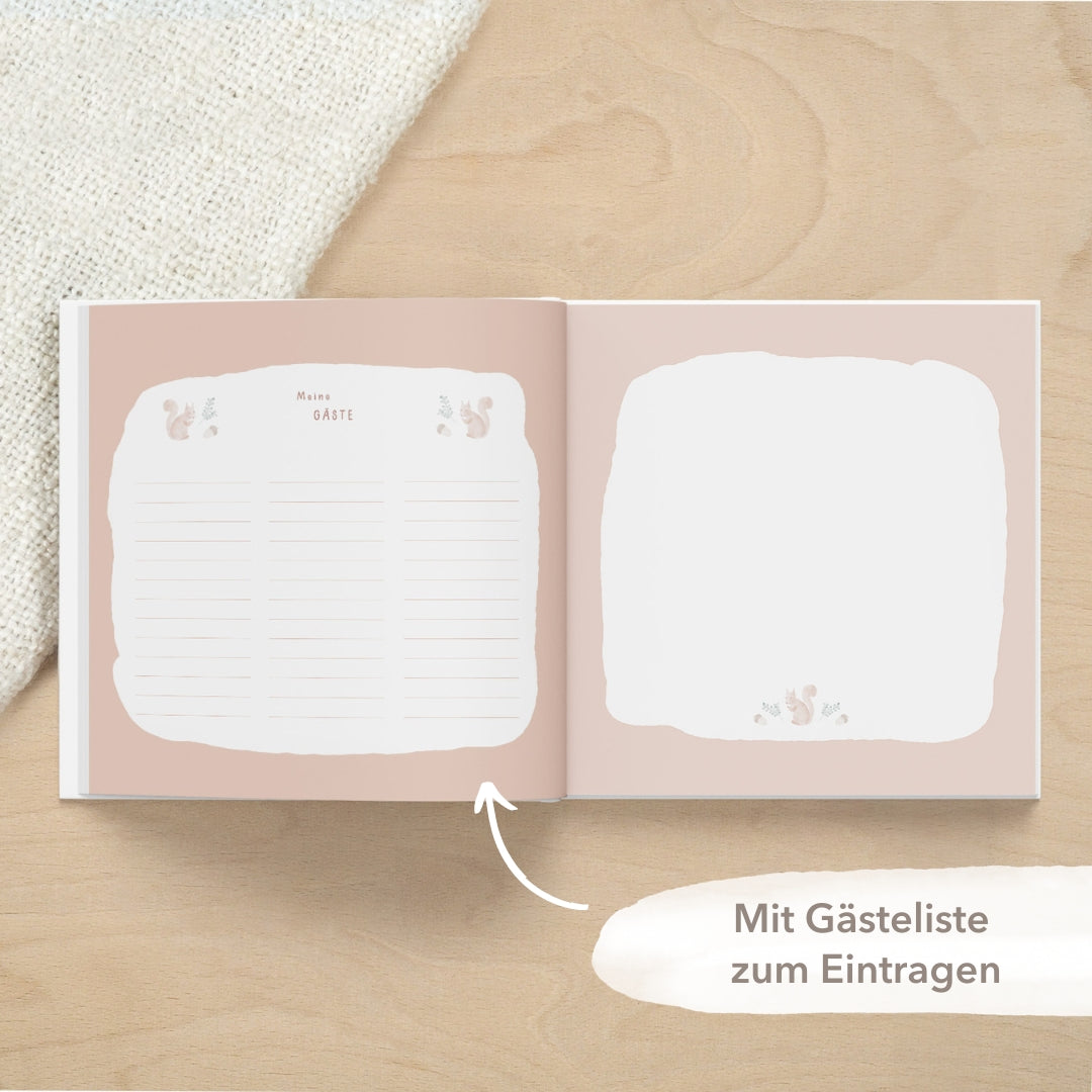 Gästebuch Kommunion beige tiere