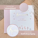 Gästebuch Kommunion rosa blumen