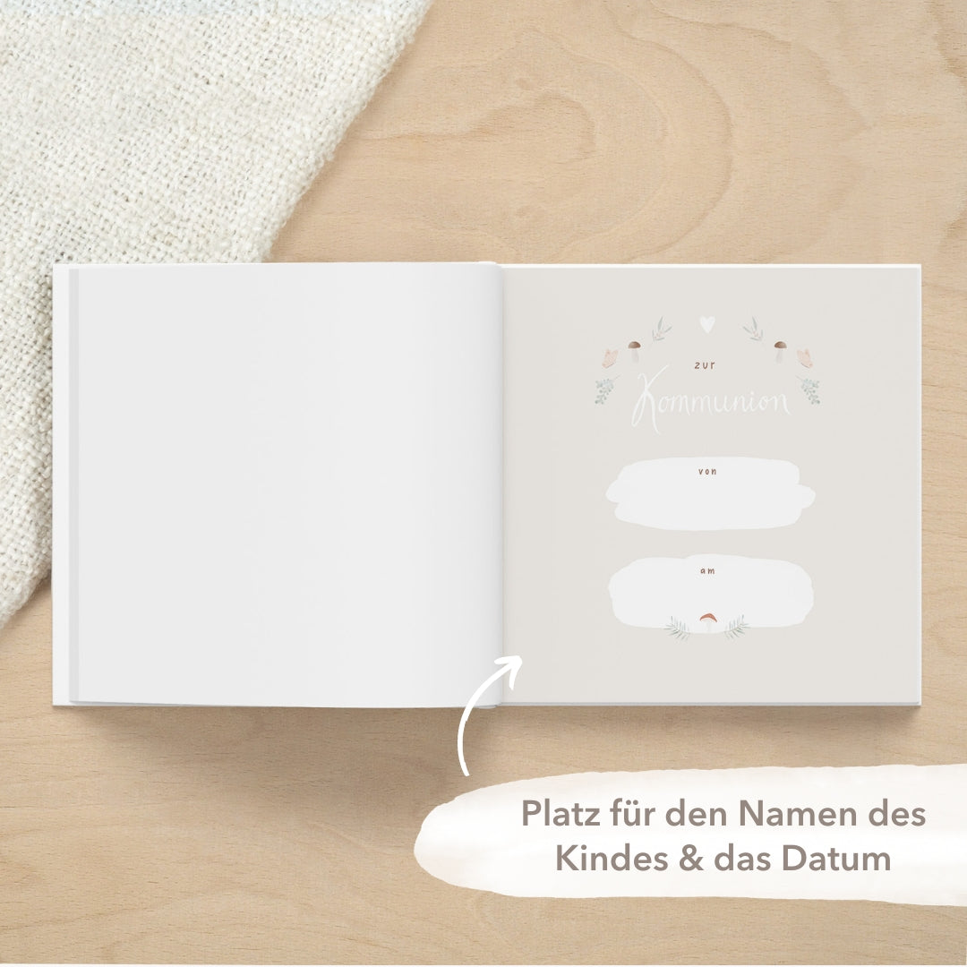 Gästebuch Kommunion Blau land