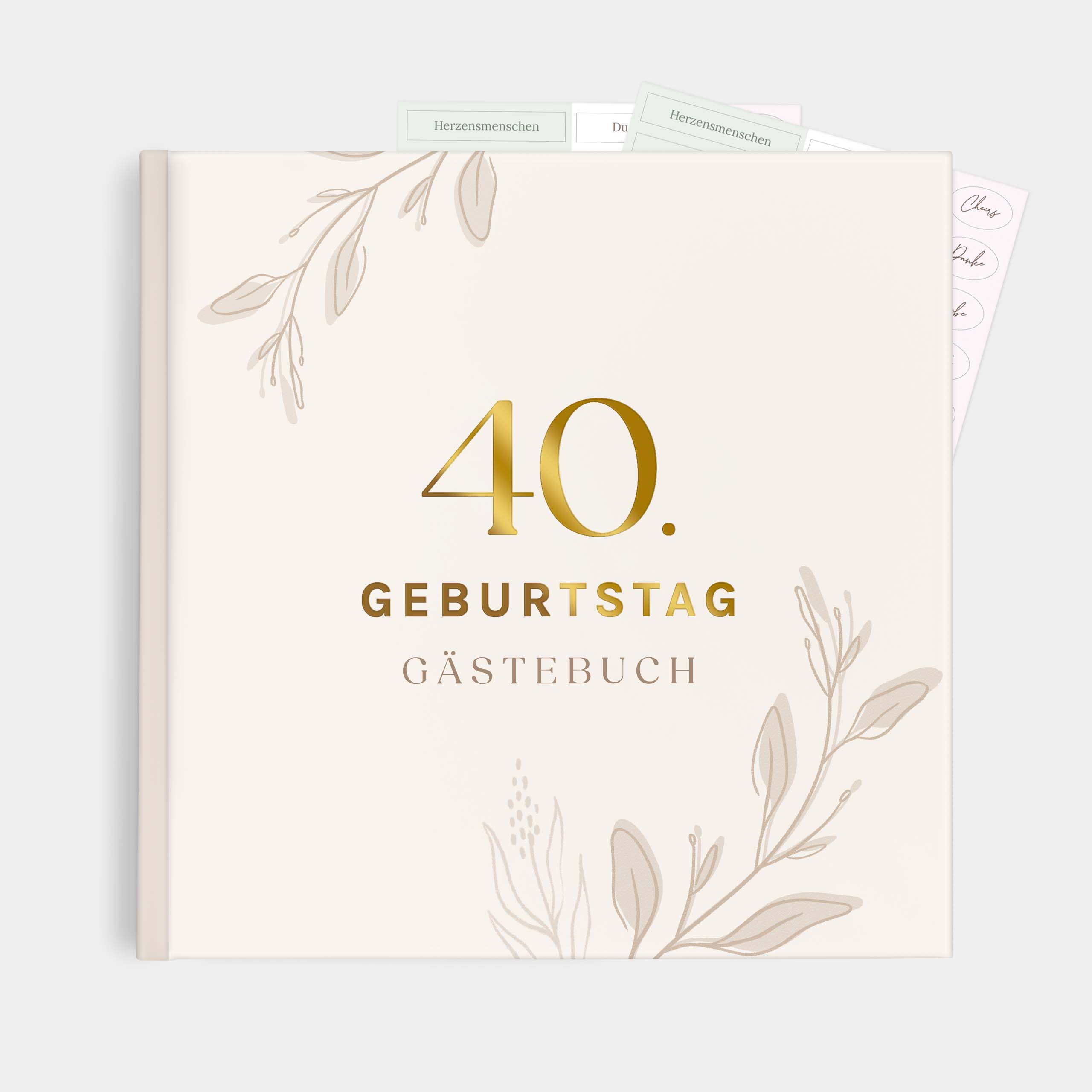 Gaestebuch 40. Geburtstag Beige
