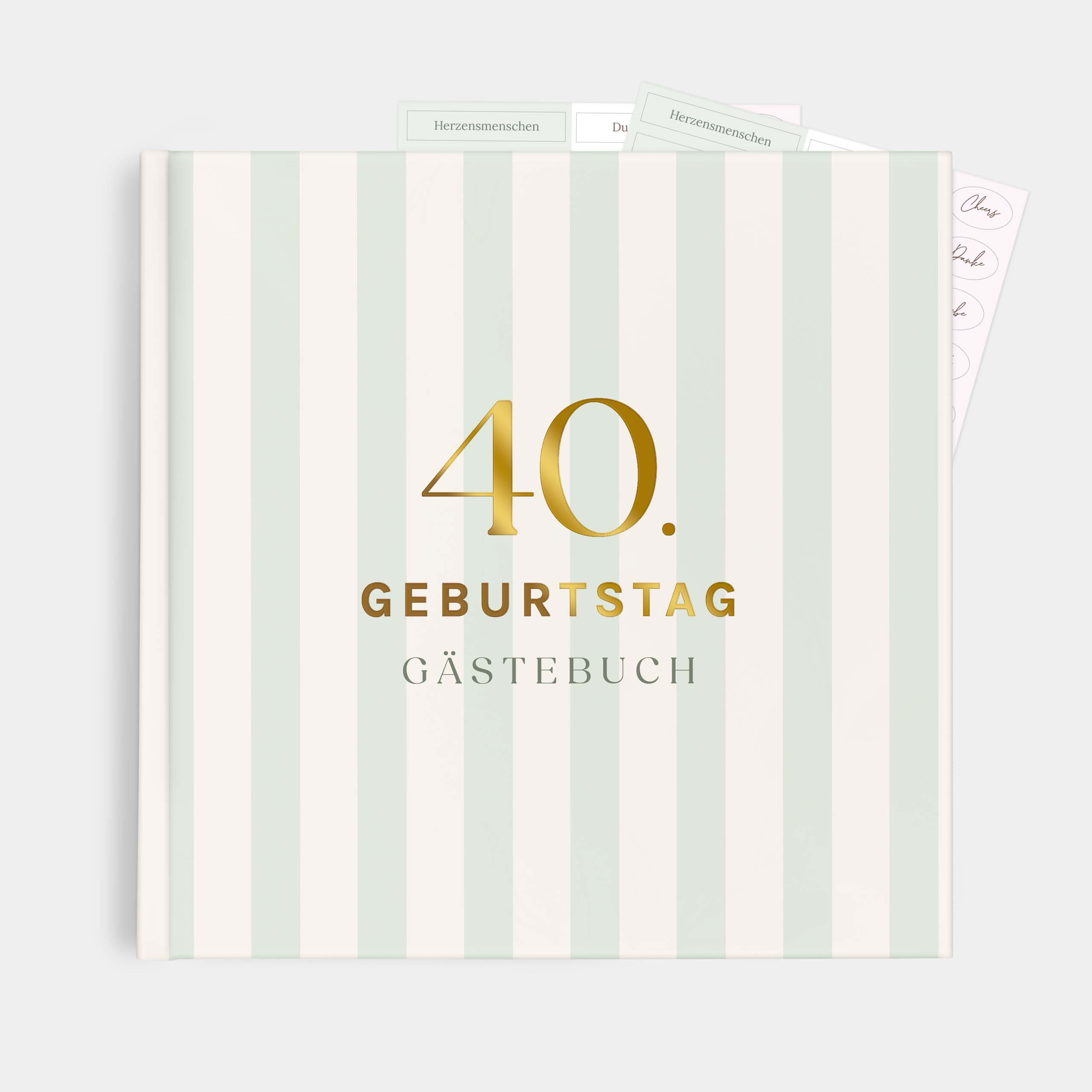 Gaestebuch 40. Geburtstag Streifen