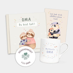 Geschenkset Oma Geschenkbuch Kaffeebecher