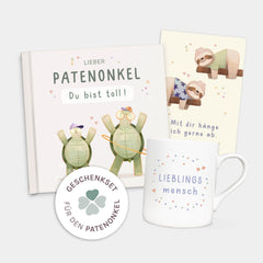 Geschenkset Patenonkel Ausfüllbuch Kaffeebecher