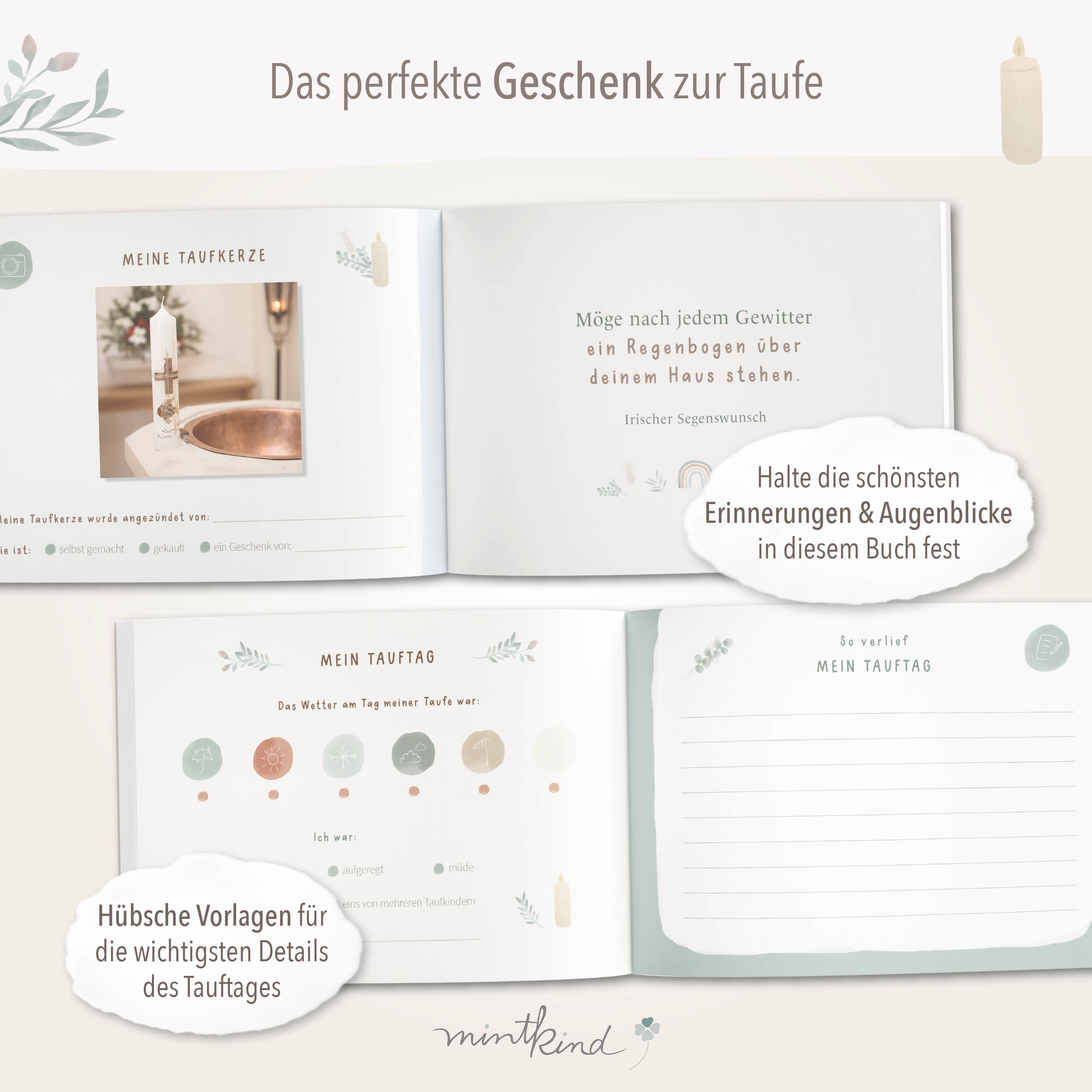 Erinnerungsbuch Taufbuch rosa