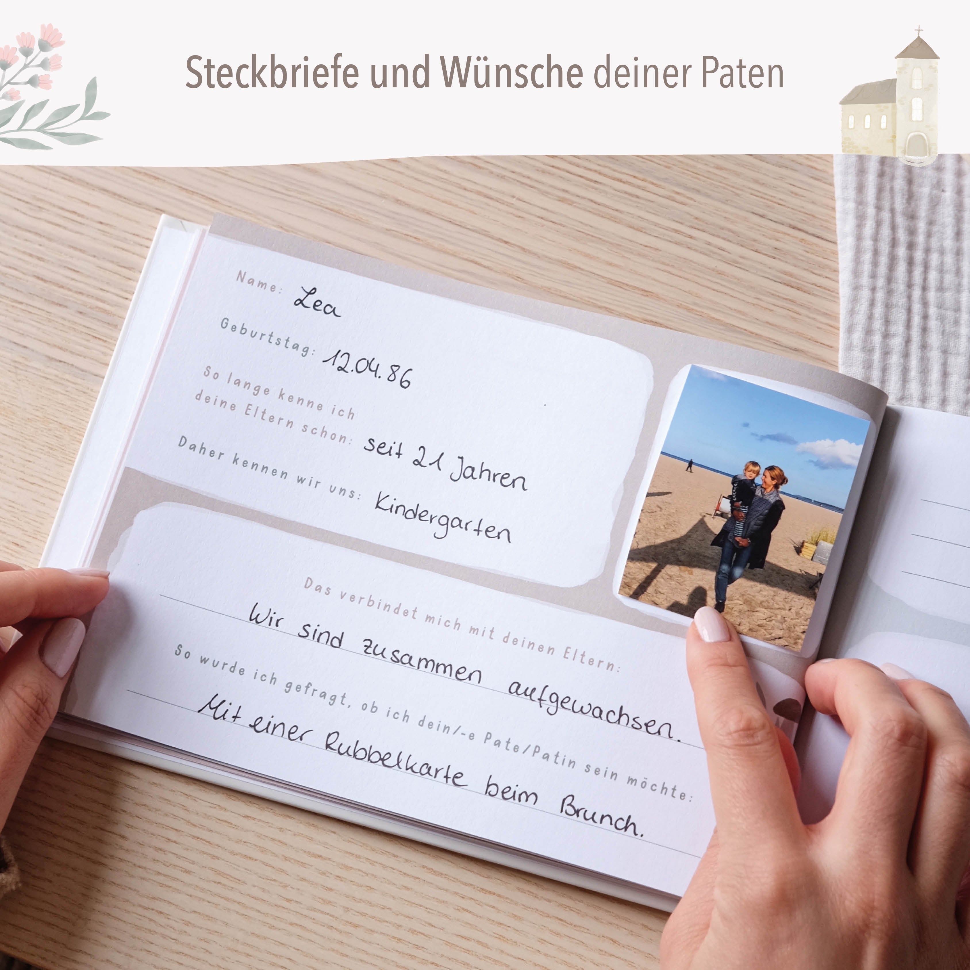 Erinnerungsbuch Taufe beige