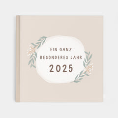 Jahrbuch 2025 Beige Erinnerungen zum Ausfüllen