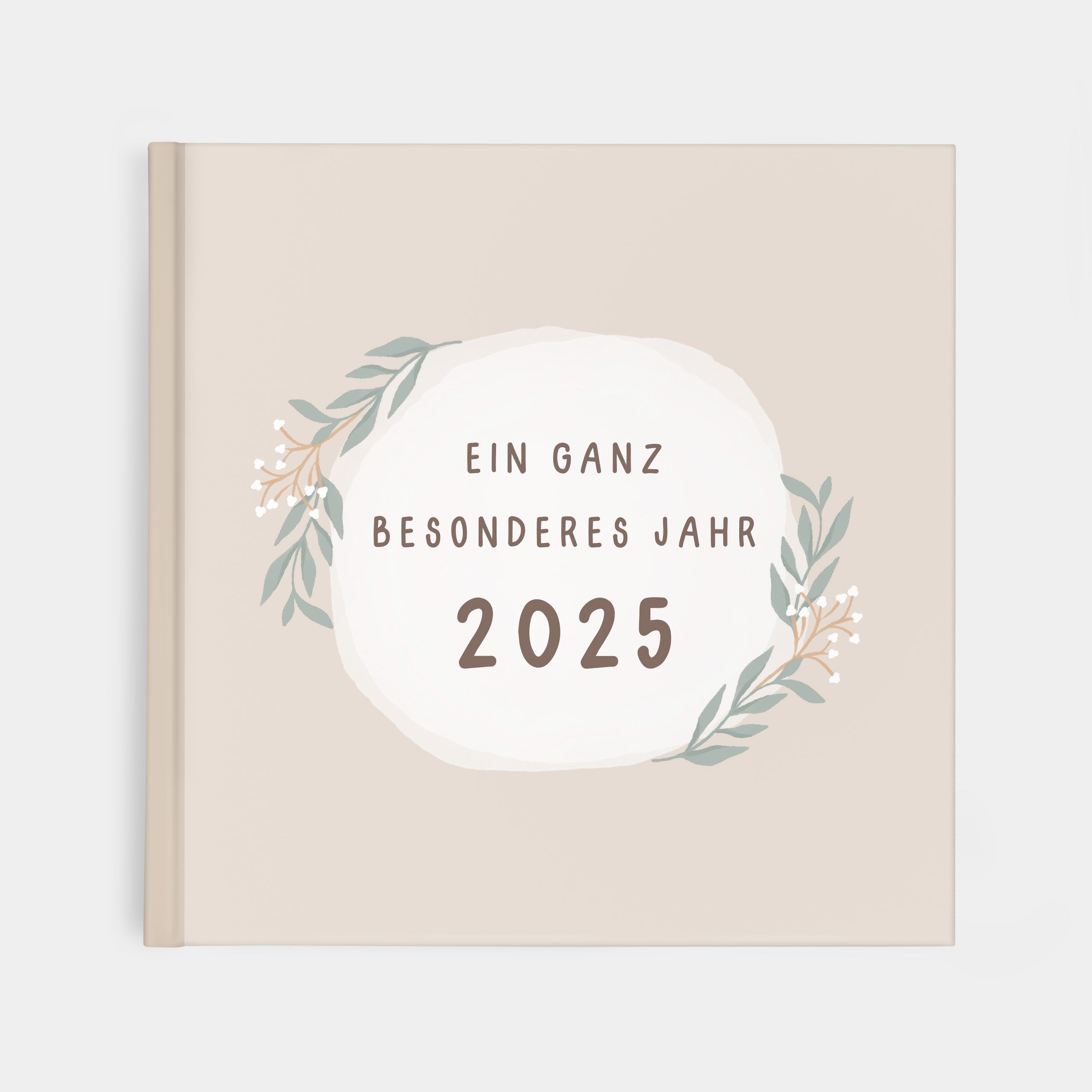 Jahrbuch 2025 Beige Erinnerungen zum Ausfüllen