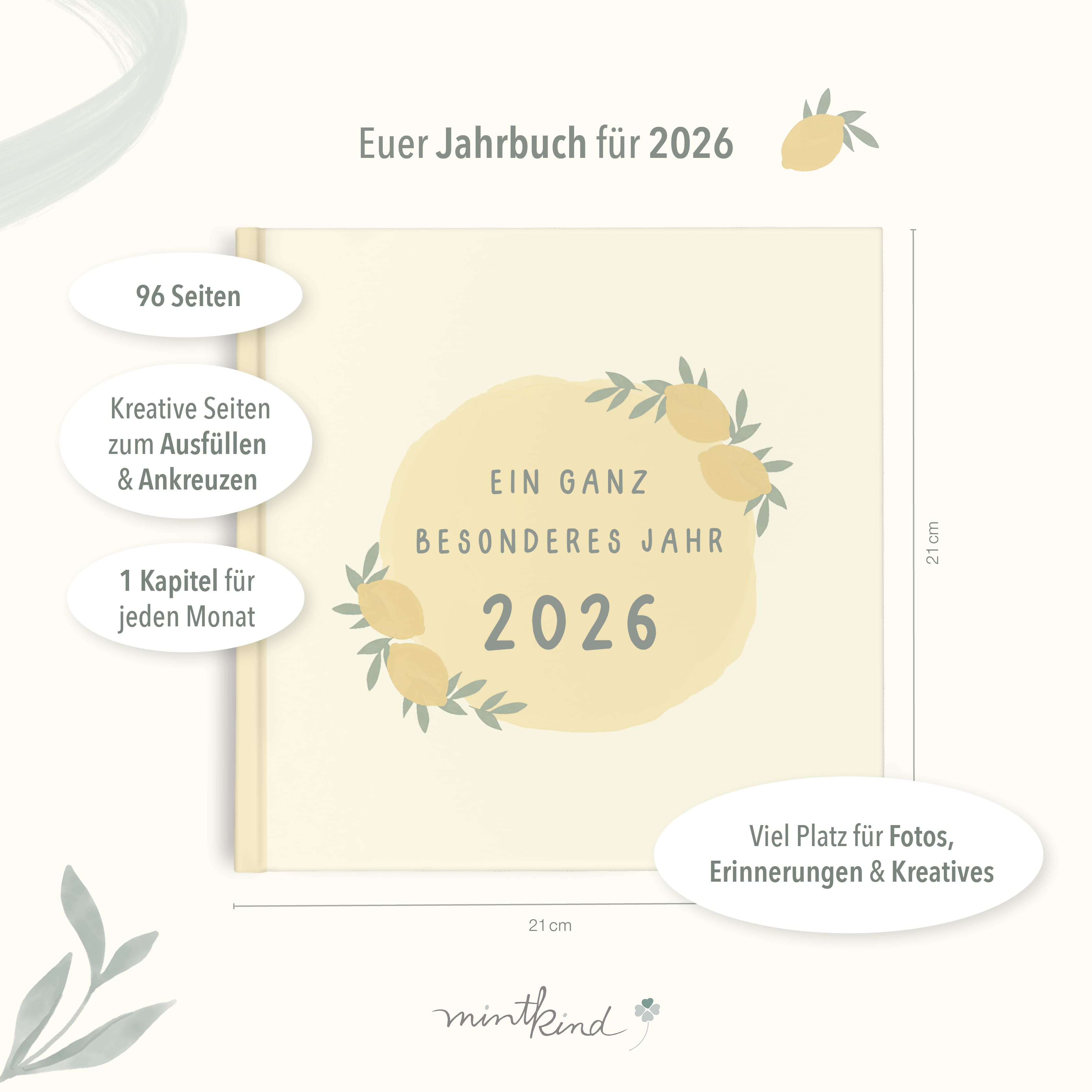 Jahrbuch 2026 Butteryellow Gelb Erinnerunegn Zum Ausfüllen