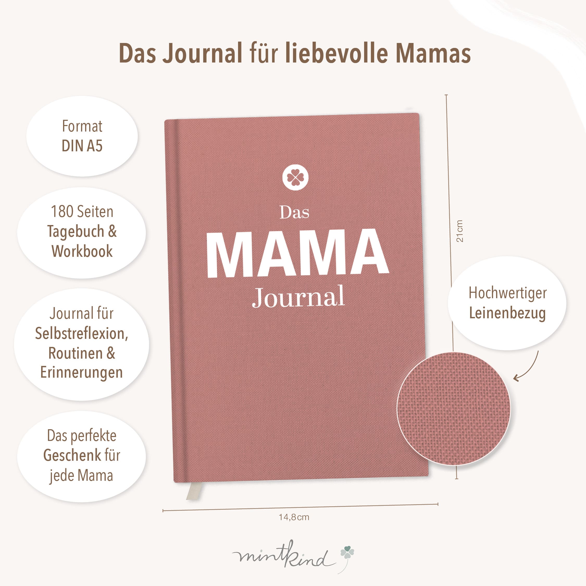 Mama Journal – Tagebuch für Mamas - Rose