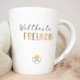 Porzellan Becher "weltbeste Freundin"