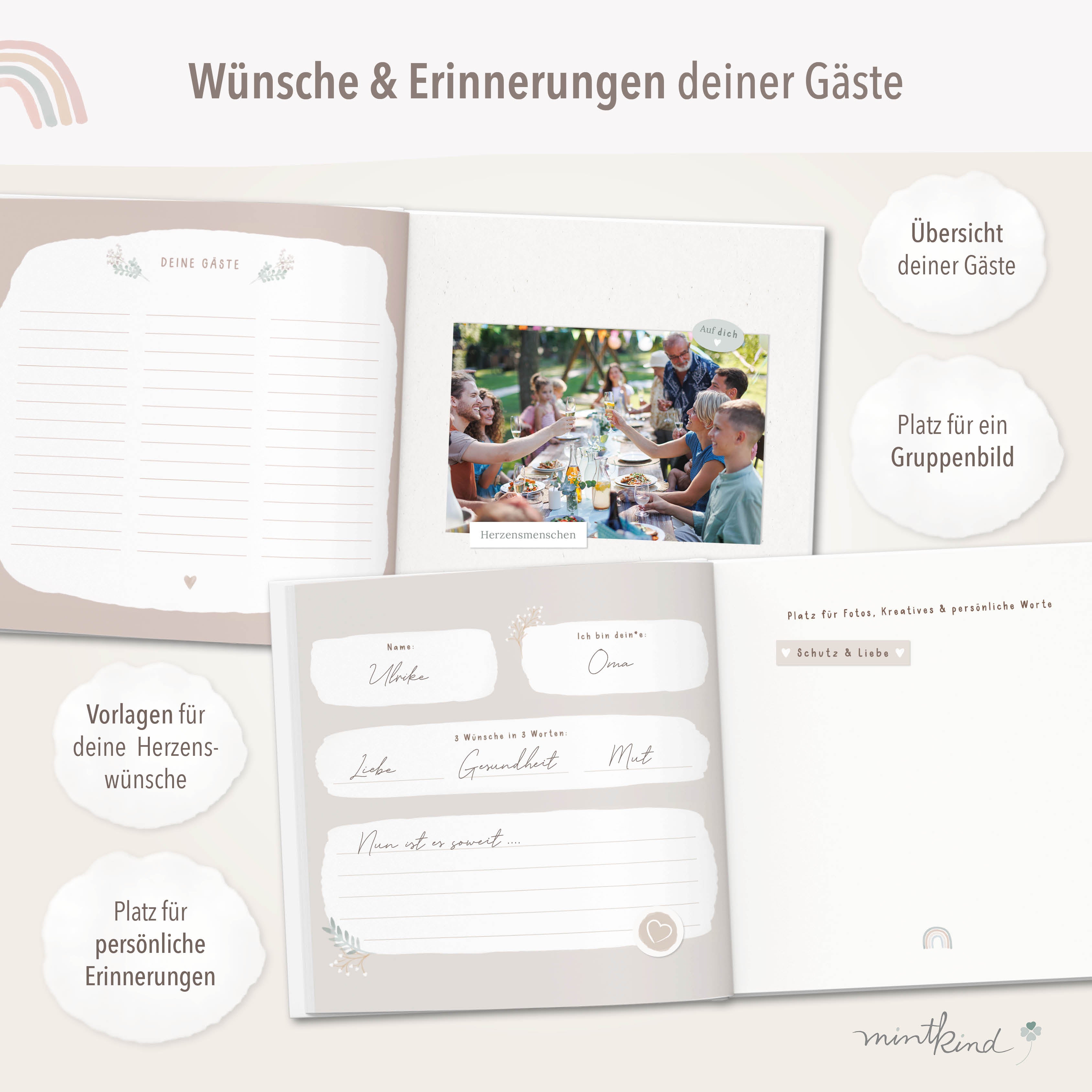 Gästebuch Kommunion Blau land