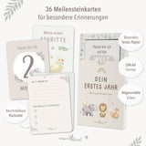 Meilensteinkarten Baby Tiere