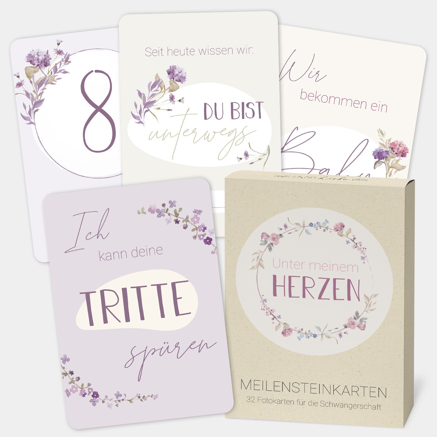 Meilensteinkarten Schwangerschaft Rosa