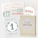 Meilensteinkarten Baby Zwillinge