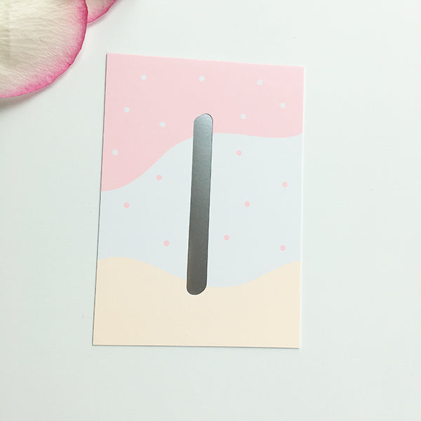 Mini-Kärtchen "1" - Silber & Pastell