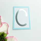 Mini-Kärtchen "C" - Silber & Pastell