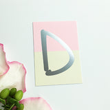 Mini-Kärtchen "D" - Silber & Pastell