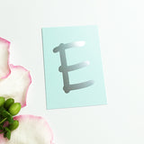 Mini-Kärtchen "E" - Silber & Pastell
