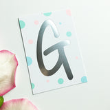 Mini-Kärtchen "G" - Silber & Pastell